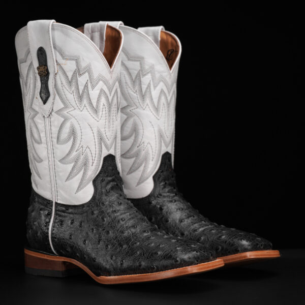Gray Ostrich – Square Toe