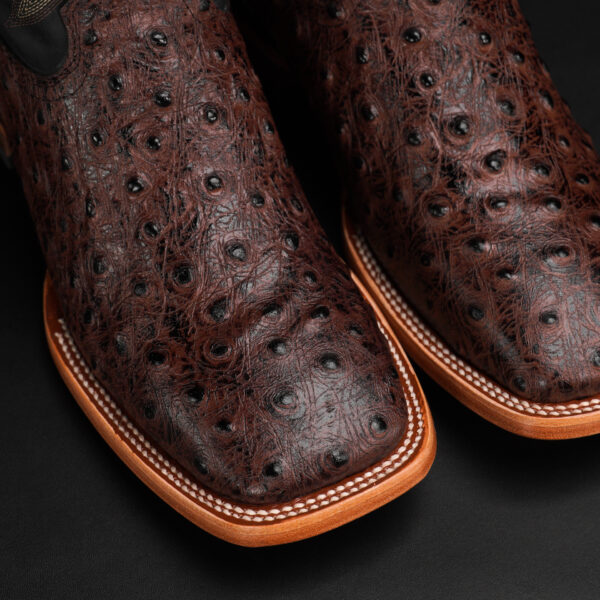 Brown Ostrich – Square Toe - Image 3