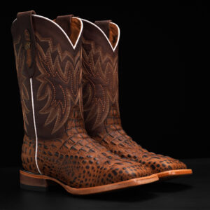Matte Honey Caiman Neck - Square Toe