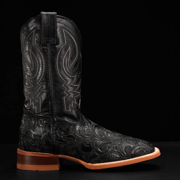 Black Alfa Hand Tooled – Square Toe - Image 2