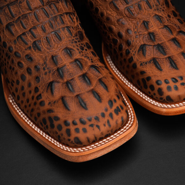 Matte Honey Caiman Neck - Square Toe - Image 3