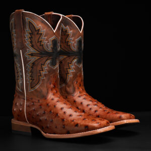 Cognac Ostrich – Square Toe