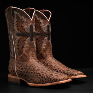 Matte Honey Caiman Neck – Square Toe