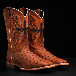 Cognac Ostrich – Square Toe