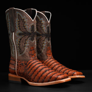 Cognac Caiman Belly - Square Toe