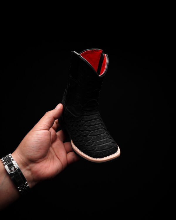 Matte Black Python - Square Toe - Image 3