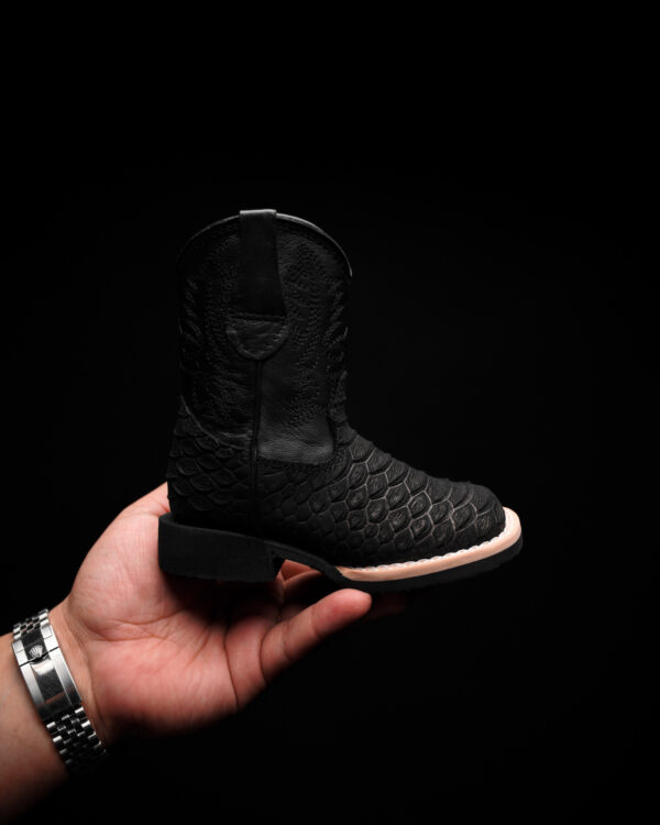 Matte Black Python - Square Toe - Image 2