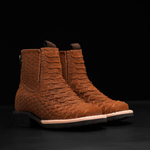Matte Brown Python - Square Toe