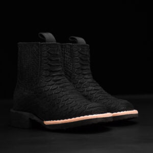 Matte Black Python Botin - Square Toe
