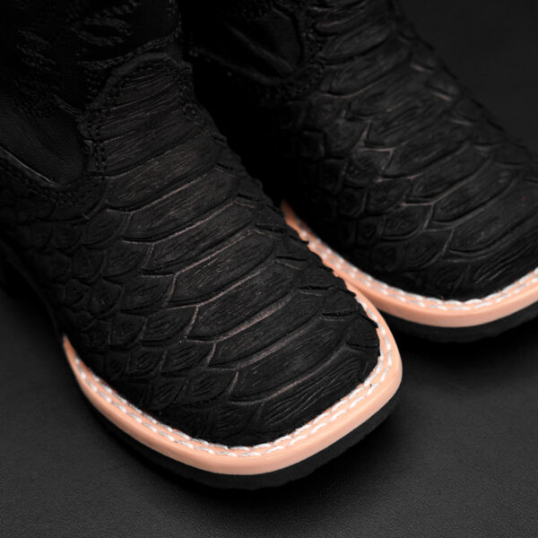 Matte Black Python - Square Toe - Image 5