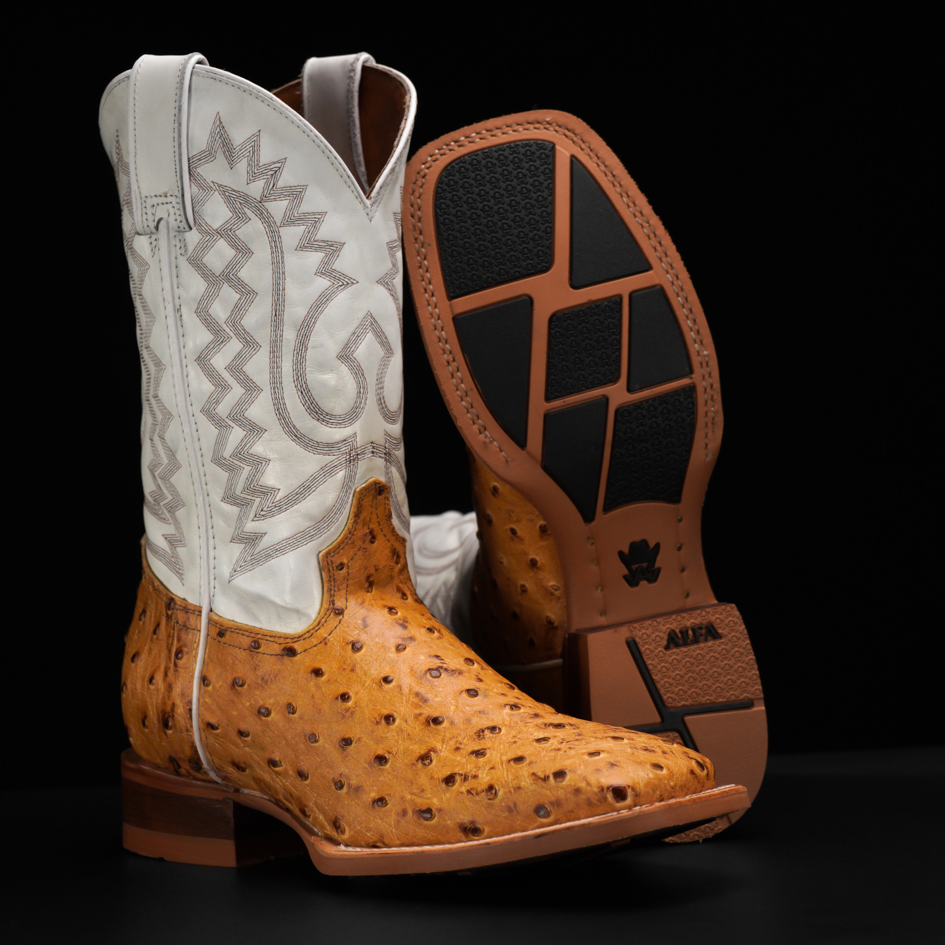 Honey Ostrich – Square Toe