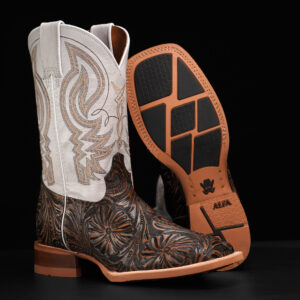 Brown Floral Hand Tooled – Square Toe