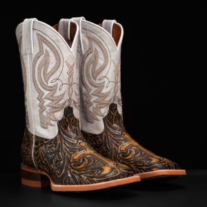 Tan Safari Cross Hand Tooled – Square Toe