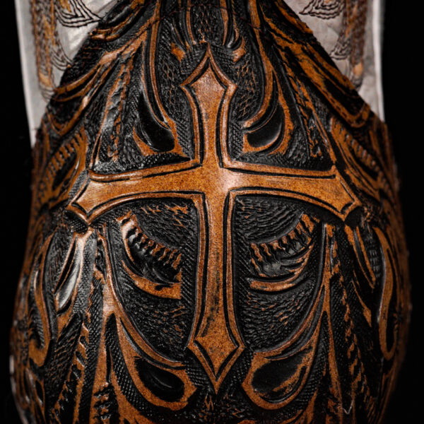 Tan Safari Cross Hand Tooled – Square Toe - Image 5
