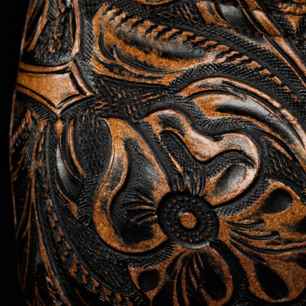 Tan Safari Cross Hand Tooled – Square Toe - Image 6
