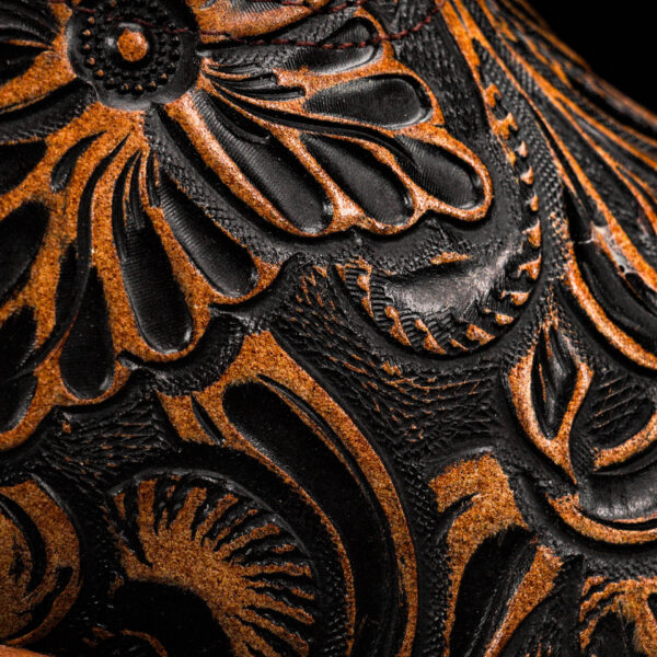 Tan Safari Cross Hand Tooled – Square Toe - Image 7