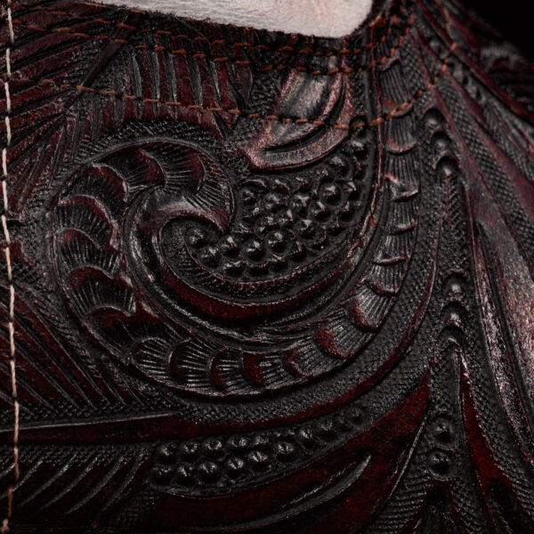 "Longhorn Skull" Maroon – Square Toe - Image 6