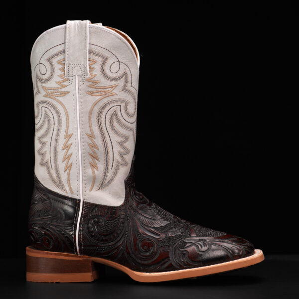 "Longhorn Skull" Maroon – Square Toe - Image 2