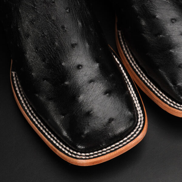 AUTHENTIC Black Ostrich – Square Toe - Image 3