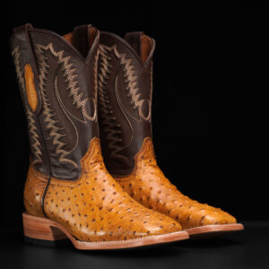 AUTHENTIC Honey Ostrich – Square Toe