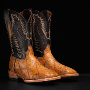 AUTHENTIC Patch Work Honey Ostrich – Square Toe