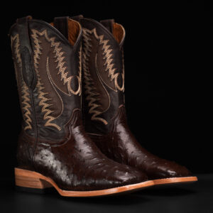 AUTHENTIC Brown Ostrich – Square Toe