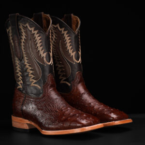AUTHENTIC Brown Ostrich – Square Toe