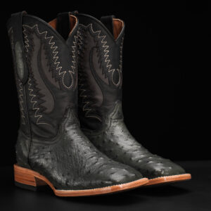 AUTHENTIC Gray Ostrich – Square Toe