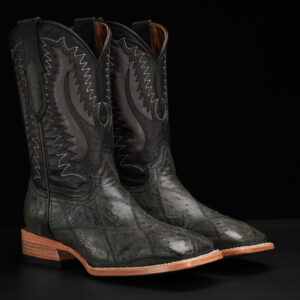 AUTHENTIC Gray Patch Work Ostrich – Square Toe