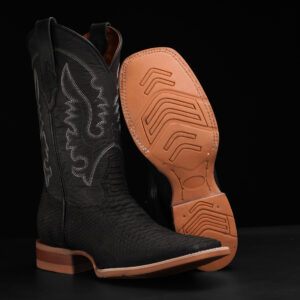 Matte Black Python - Square Toe
