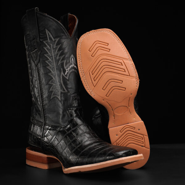 Black Alligator Belly - Square Toe