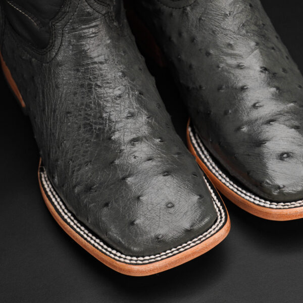 AUTHENTIC Gray Ostrich – Square Toe - Image 3