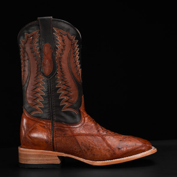 AUTHENTIC Patch Work Cognac Ostrich – Square Toe - Image 2