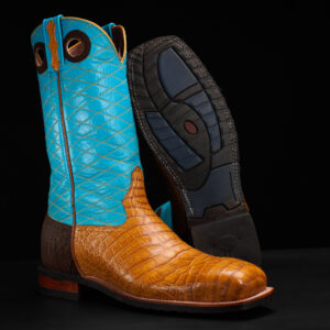 Genuine Honey American Alligator Belly - Steel Toe (Made In USA)