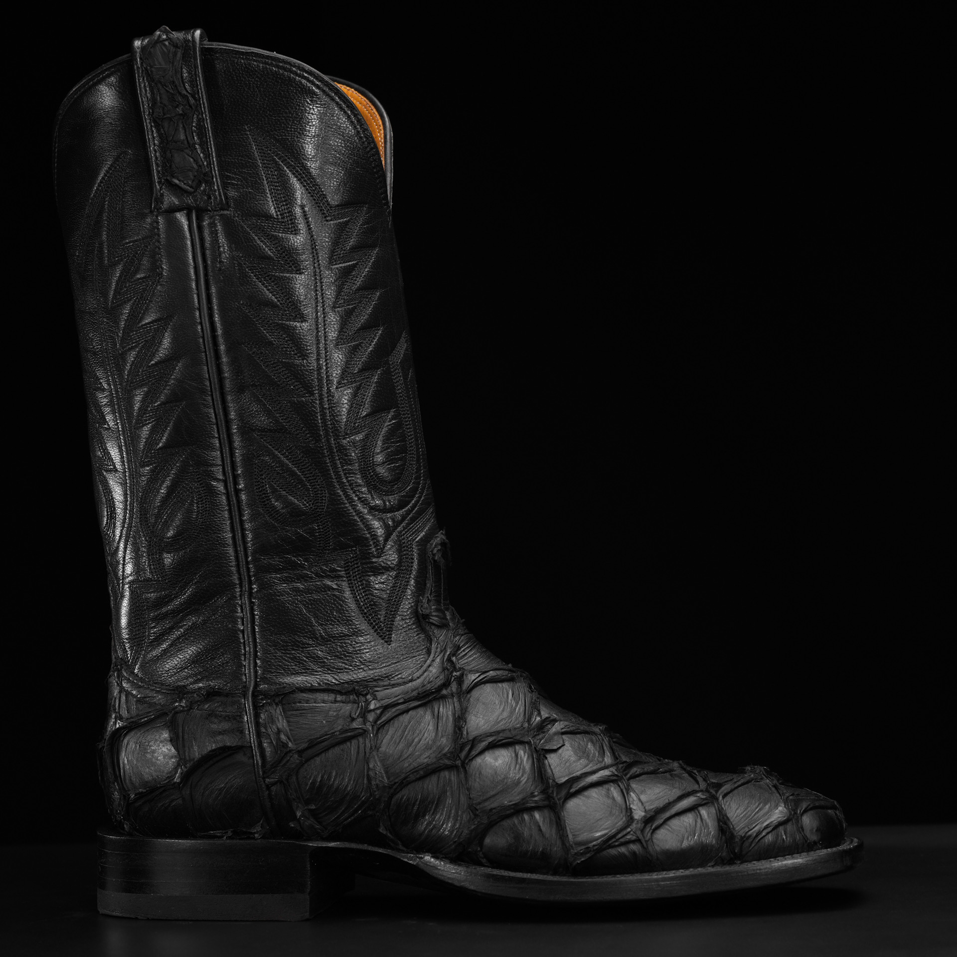 Genuine Black Pirarucu - Square Toe (FREE Belt) - Image 3