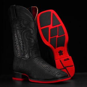 Matte Black Python – Square Toe