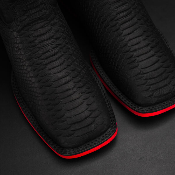 Matte Black Python – Square Toe - Image 3