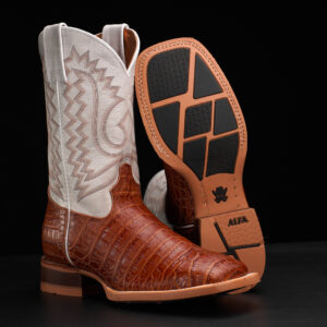 Taupe Caiman Belly – Square Toe