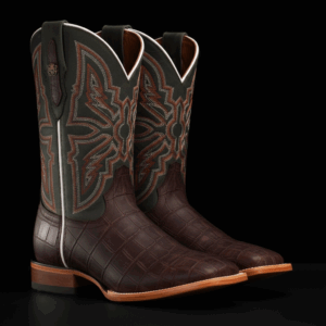 Matte Brown Alligator Belly - Square Toe