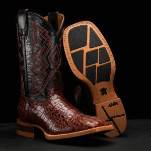 Cognac Caiman Neck - Square Toe