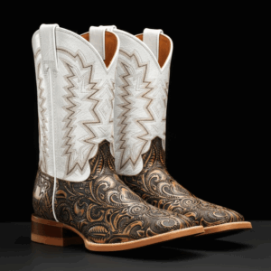 Tan Safari Hand Tooled – Square Toe