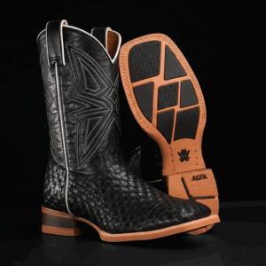 Black Basketweave – Square Toe