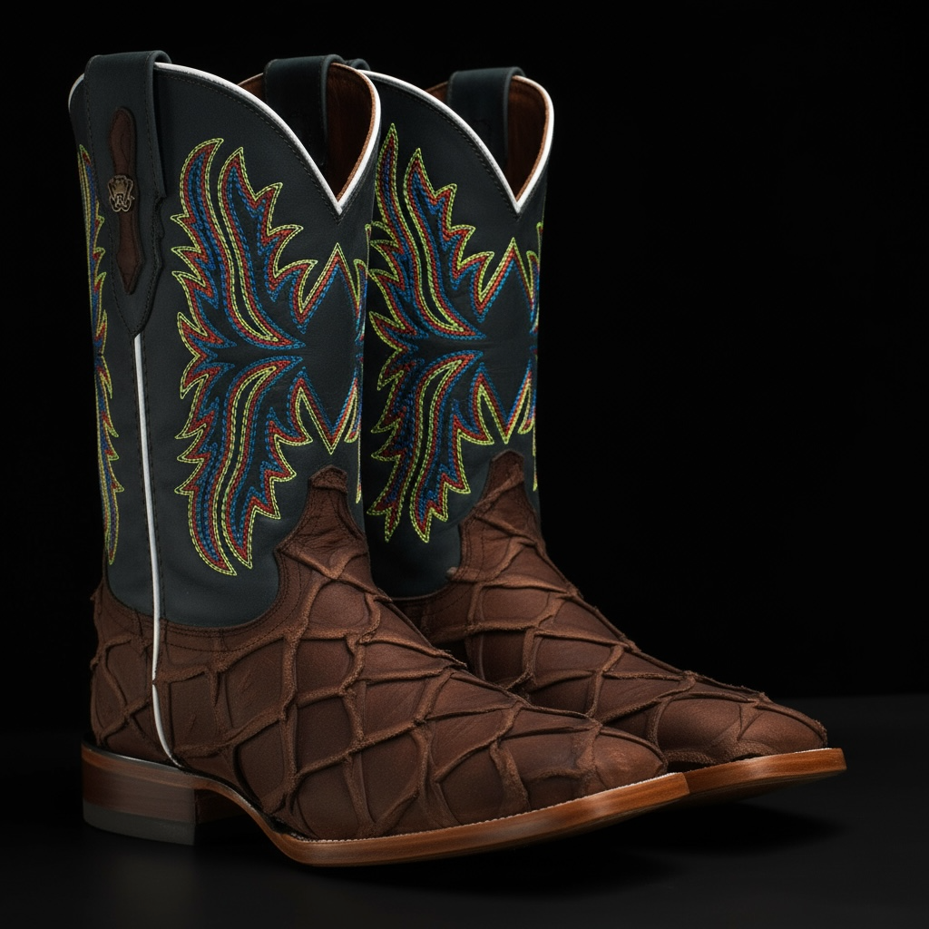 Matte Brown Pirarucu – Square Toe