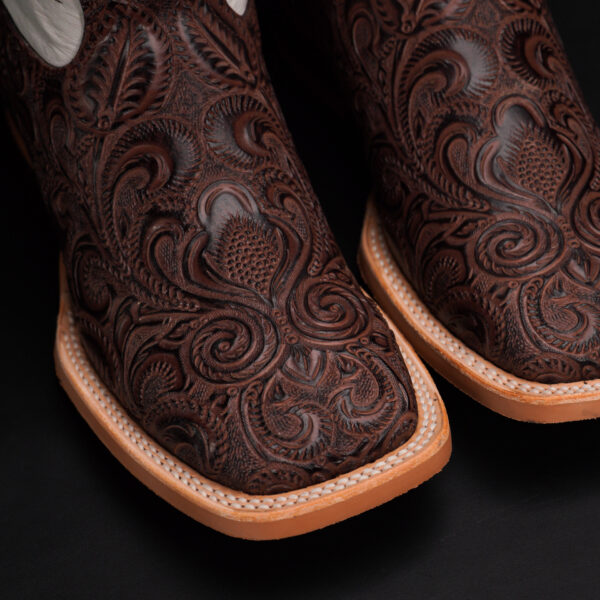 Brown Hand Tooled – Square Toe - Image 3