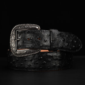 Black Ostrich Belt