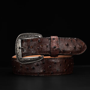 Brown Ostrich Belt