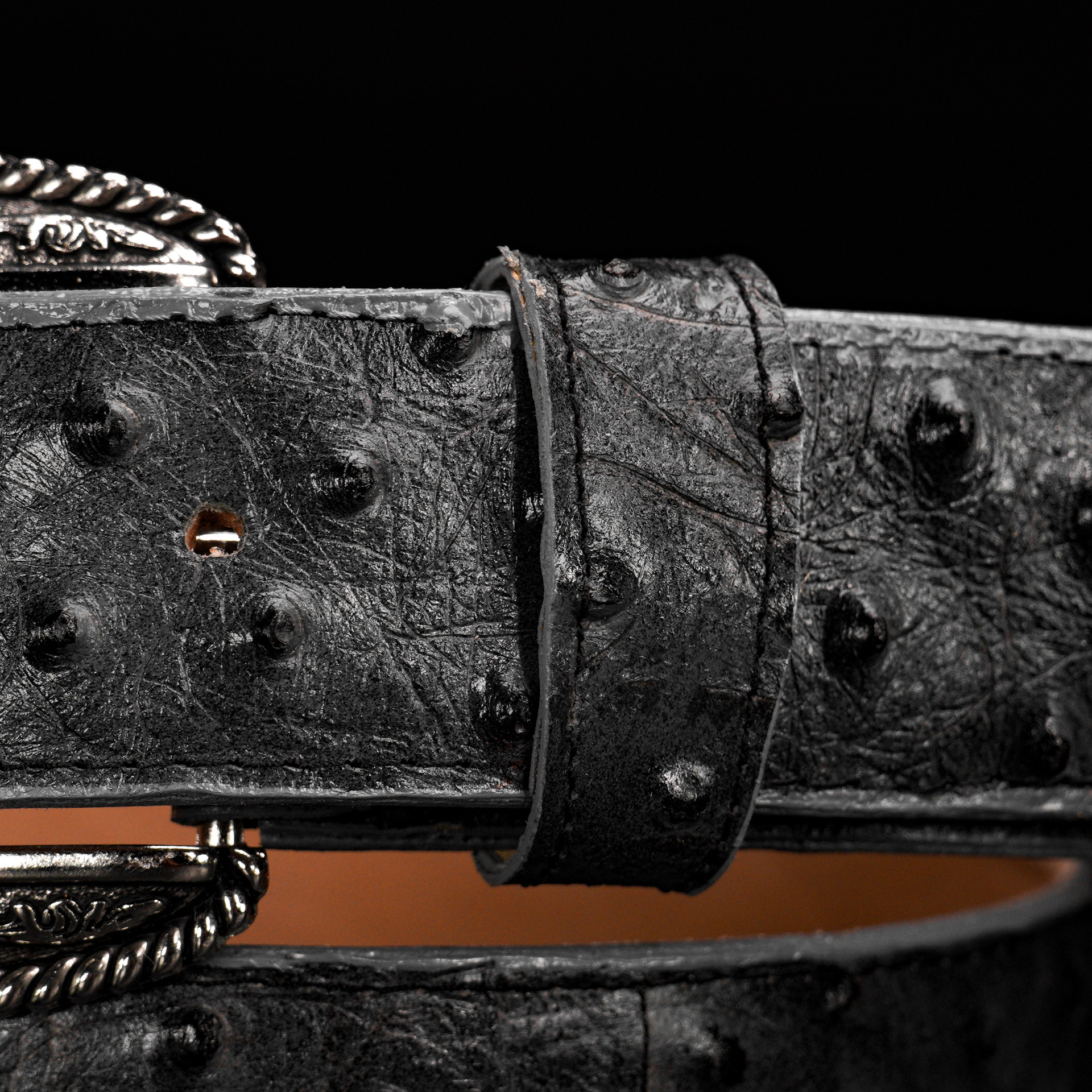 Gray Ostrich Belt - Image 3