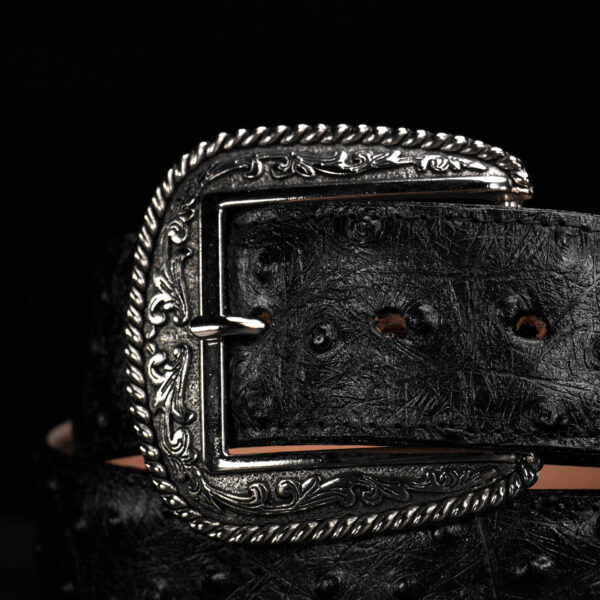 Black Ostrich Belt - Image 2