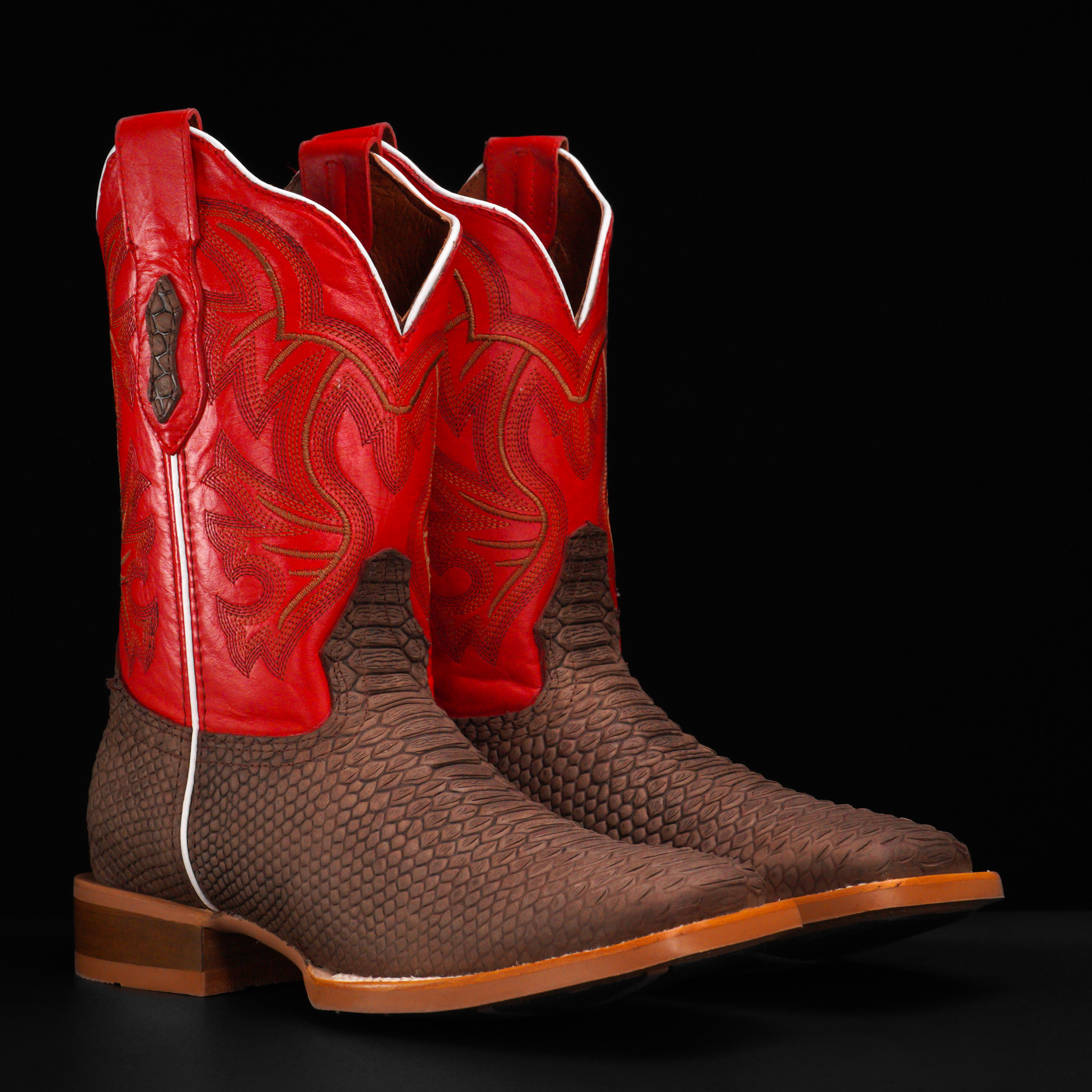 Matte Brown Python – Square Toe