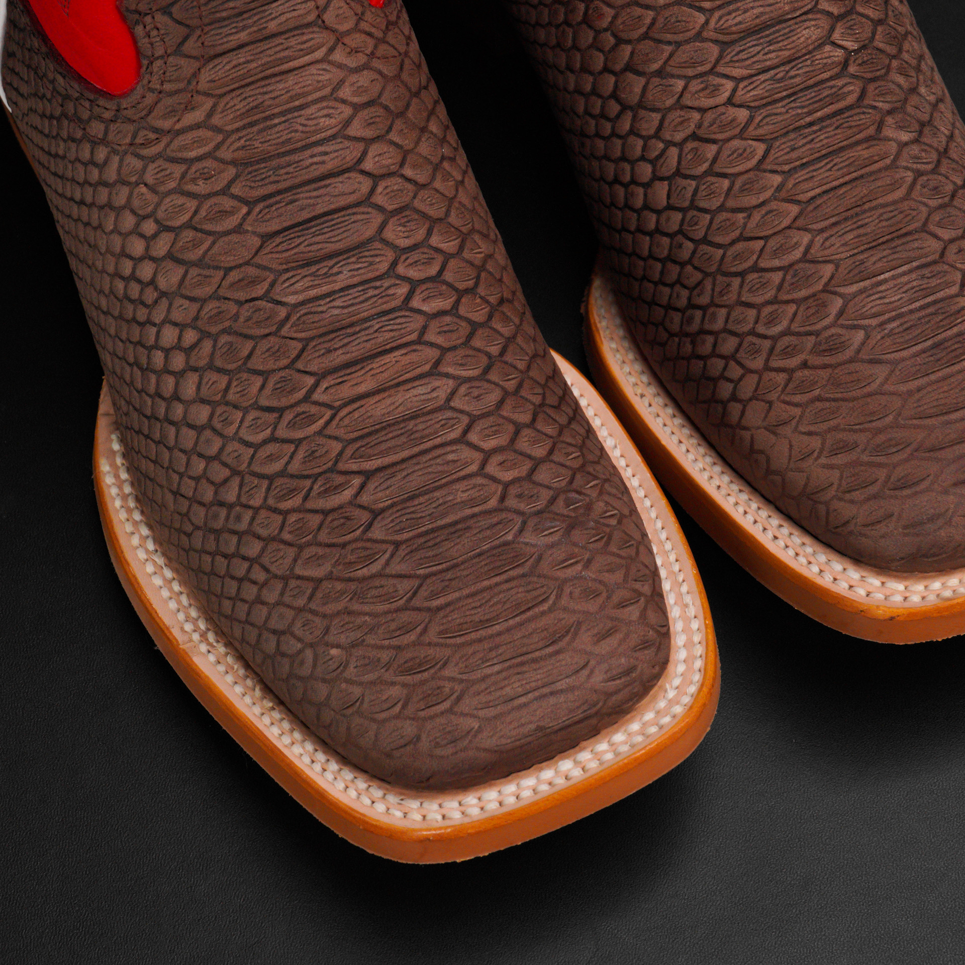 Matte Brown Python – Square Toe - Image 3